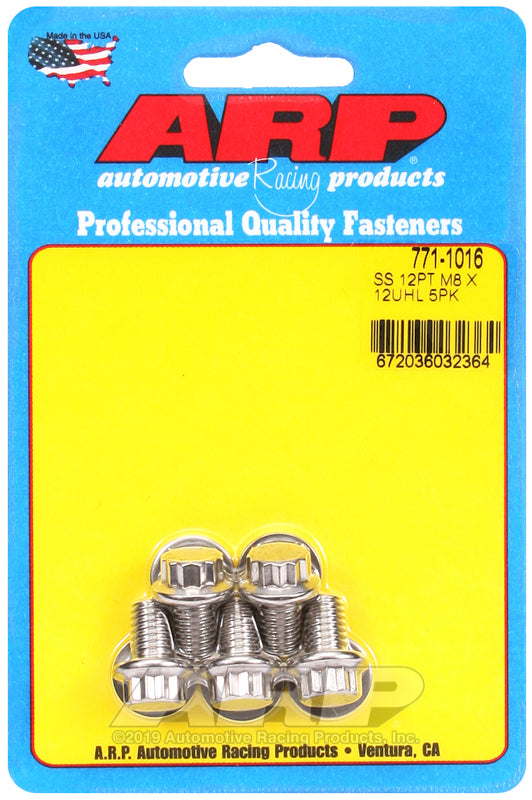 ARP 771-1016 M8 X 1.25 X 12 12PT SS Bolts