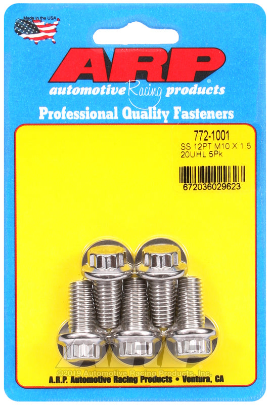 ARP 772-1001 M10 X 1.50 X 20 12PT SS Bolts