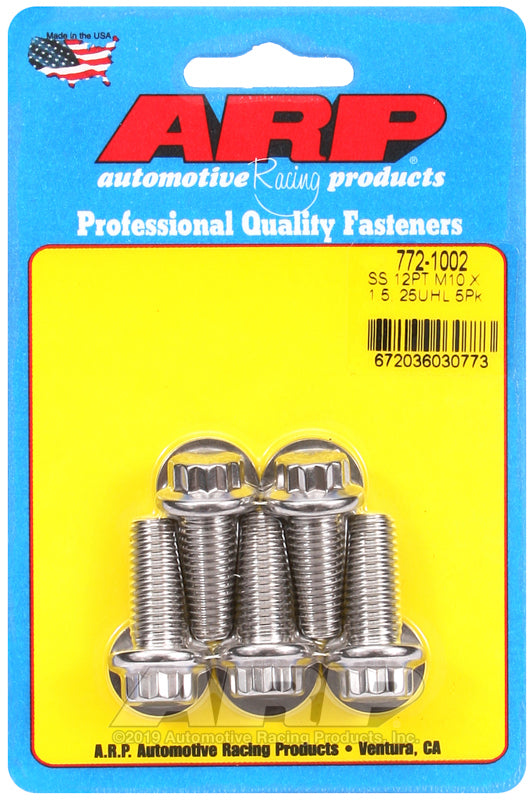 ARP 772-1002 M10 X 1.50 X 25 12PT SS Bolts