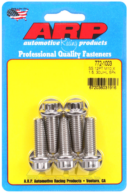 ARP 772-1003 M10 X 1.50 X 30 12PT SS Bolts