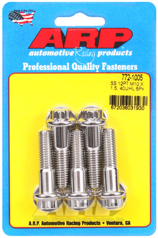 ARP 772-1005 M10 X 1.50 X 40 12PT SS Bolts