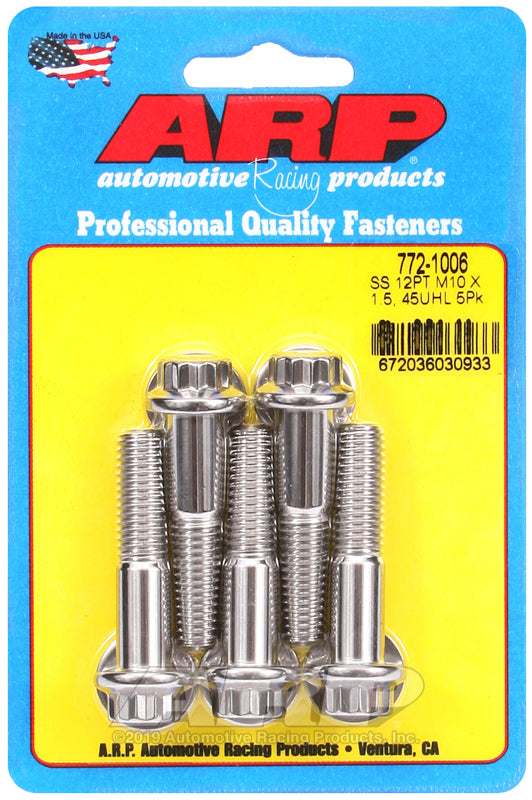 ARP 772-1006 M10 X 1.50 X 45 12PT SS Bolts