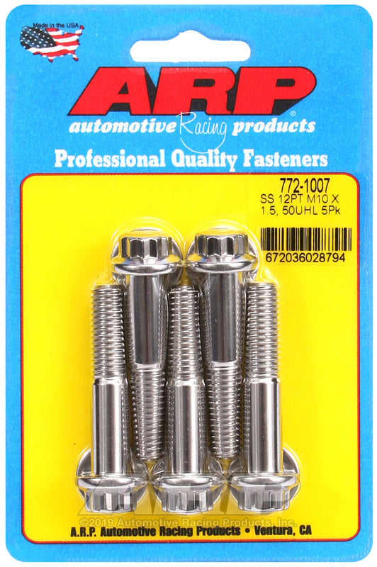 ARP 772-1007 M10 X 1.50 X 50 12PT SS Bolts