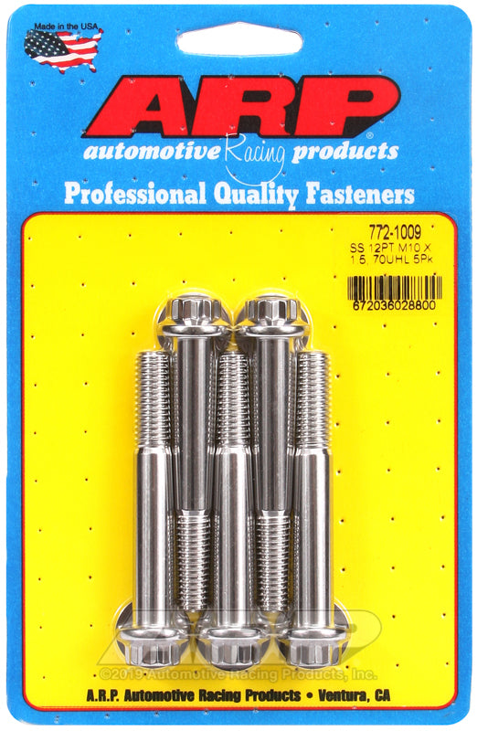 ARP 772-1009 M10 X 1.50 X 70 12PT SS Bolts