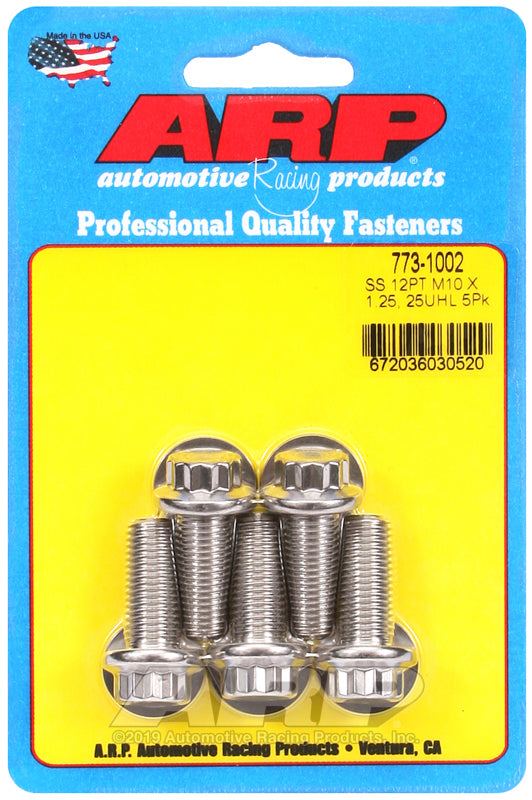 ARP 773-1002 M10 X 1.25 X 25 12PT SS Bolts