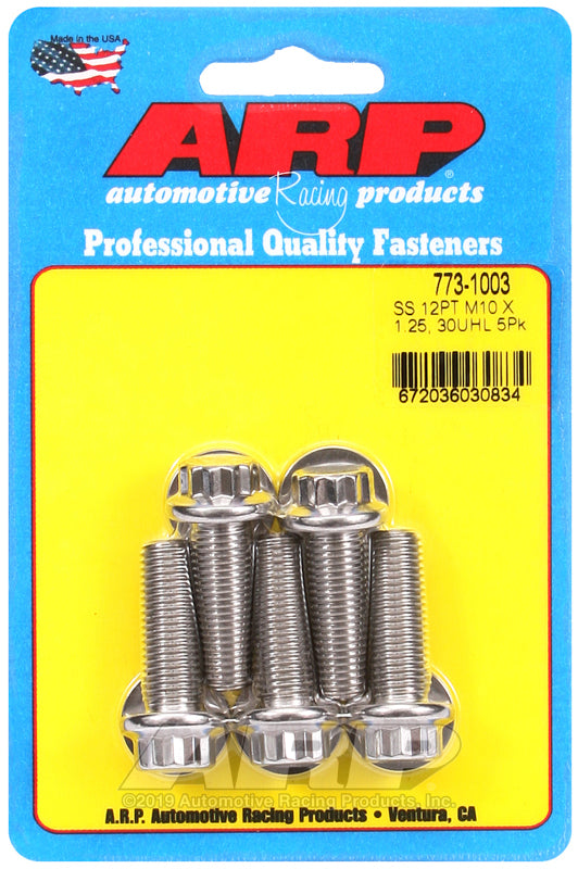 ARP 773-1003 M10 X 1.25 X 30 12PT SS Bolts