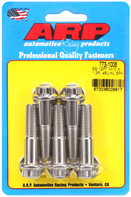 ARP 773-1006 M10 X 1.25 X 45 12PT SS Bolts