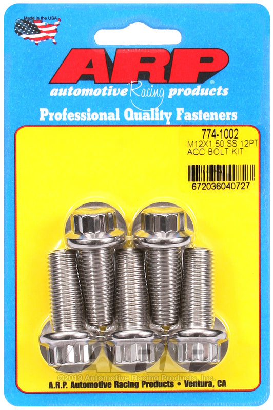 ARP 774-1002 M12 X 1.50 X 30 12PT SS Bolts