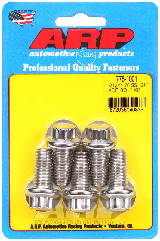 ARP 775-1001 M12 X 1.75 X 25 12PT SS Bolts