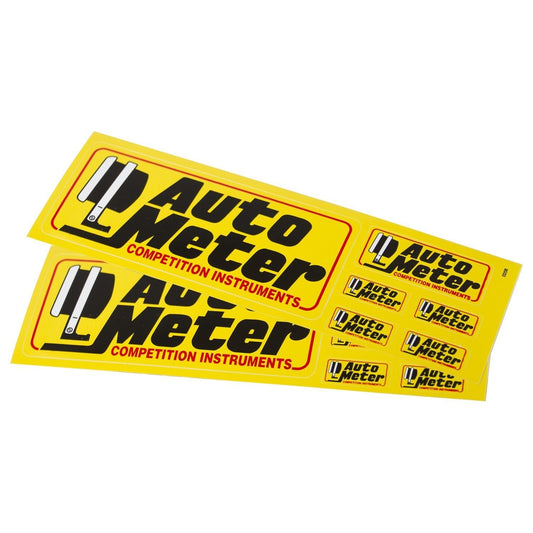 AutoMeter AU0208x2 Au0208 X2 Assorted Decal Sheet Yellow Competition Instruments 4" Long Pair
