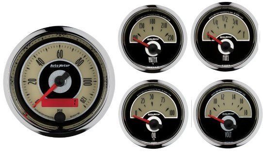 AutoMeter AU1101 Cruiser Gauge Kit Speedo Fuel Water Temp Oil Pres Volts