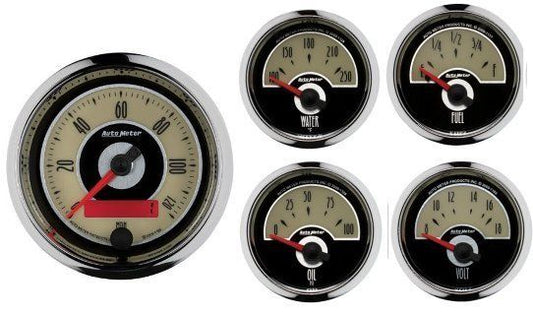 AutoMeter AU1101 Cruiser Gauge Kit Speedo Fuel Water Temp Oil Pres Volts