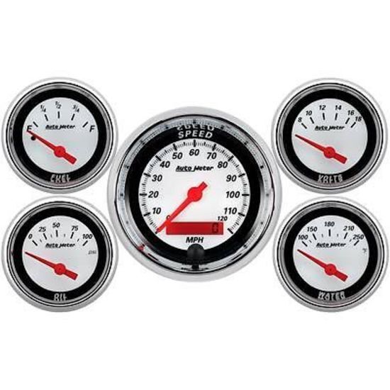 AutoMeter AU1102 MCX Gauge Kit Speedo Fuel Water Temp Oil Press Volts
