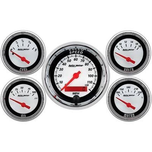 AutoMeter AU1102 MCX Gauge Kit Speedo Fuel Water Temp Oil Press Volts