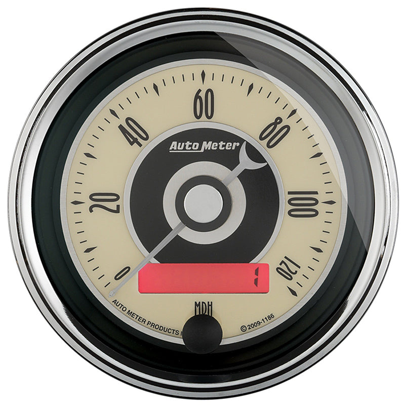 AutoMeter AU1187 Cruiser Ad Speedometer 3-3/8" In-Dash Elecal Programmable 0-120 MPH