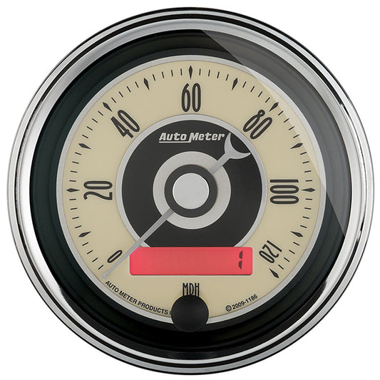 AutoMeter AU1187 Cruiser Ad Speedometer 3-3/8" In-Dash Elecal Programmable 0-120 MPH