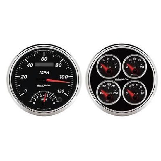 AutoMeter AU1204 Designer Black II Gauges Speedo Tach Fuel Water Temp Oil Volts