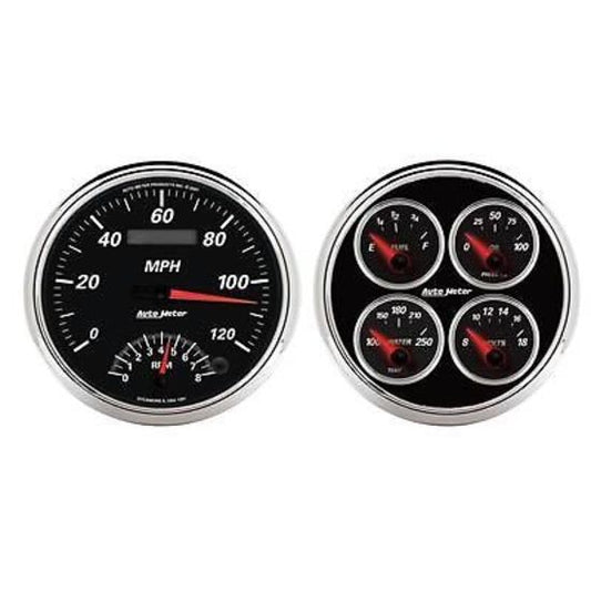 AutoMeter AU1204 Designer Black II Gauges Speedo Tach Fuel Water Temp Oil Volts