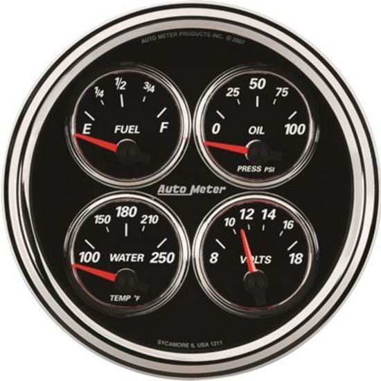 AutoMeter AU1211 Designer Black II Gauge Kit Speedometer Water Fuel Volts & Oil