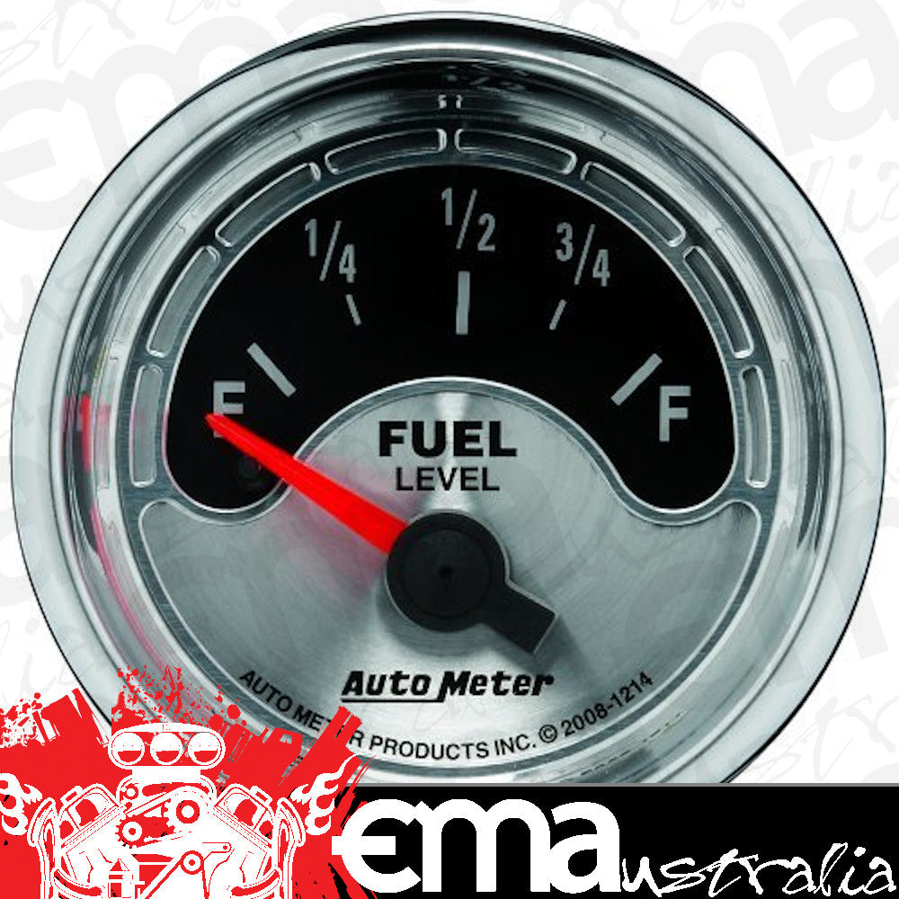 AutoMeter AU1214 American Muscle Fuel Level Gauge 2-1/16" 0 OHMS Empty/90 OHMS Full Short Sweep Elec