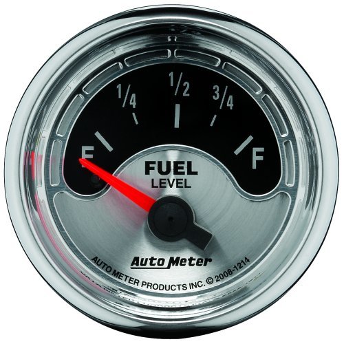AutoMeter AU1214 American Muscle Fuel Level Gauge 2-1/16" 0 OHMS Empty/90 OHMS Full Short Sweep Elec
