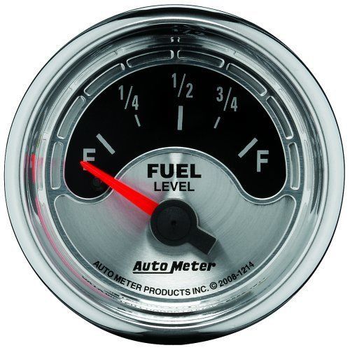 For most Fords before 1989 (except 1987 & later Mustang) & most Chrysler American Muscle 2-1/16" Elec Fuel Level Gauge 73-10 OHMS AutoMeter AU1215