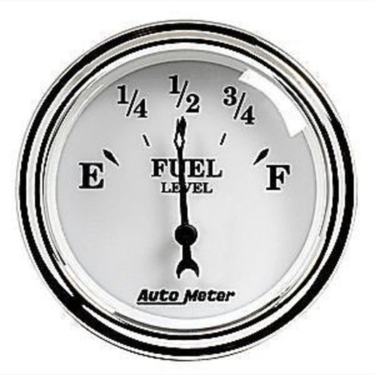 AutoMeter AU1216 Old Tyme White II 2-1/16" Elec Fuel Level Gauge 240-33 OHMS