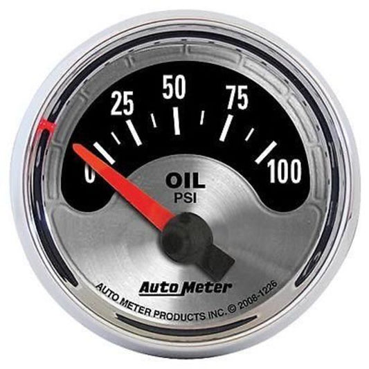 AutoMeter AU1226 American Muscle 2-1/16" Elec Oil Pressure Gauge 0-100 PSI