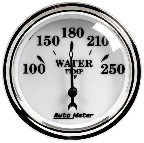 AutoMeter AU1237 Old Tyme White II Water Temperature Gauge 2-1/16" Short Sweep Elec 100-250Ç÷F