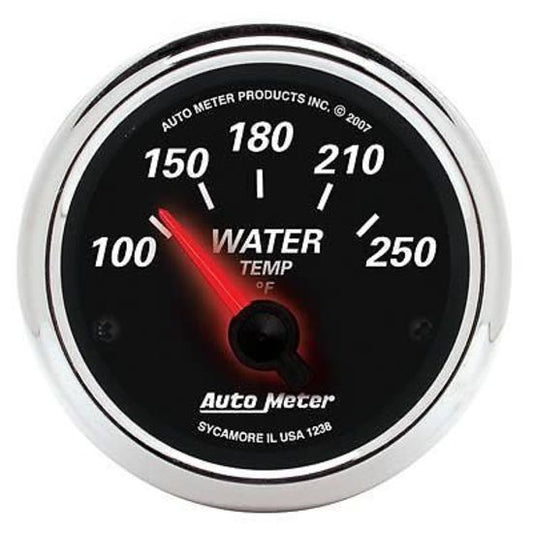AutoMeter AU1238 Designer Black II 2-1/16" Elec Water Temp Gauge 100-250¶ø F