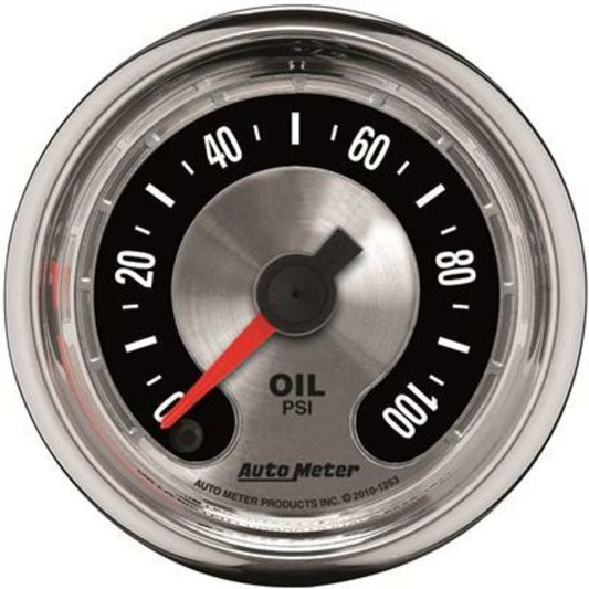 AutoMeter AU1253 American Muscle Oil Pressure Gauge 2-1/16" Full Sweep Elec 0-100 PSI