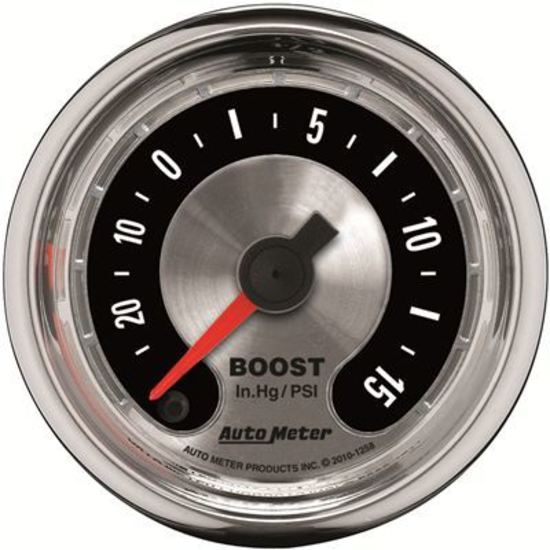 AutoMeter AU1258 American Muscle Boost/Vacuum Gauge 2-1/16" Full Sweep Elec 30 In Hg./30 PSI