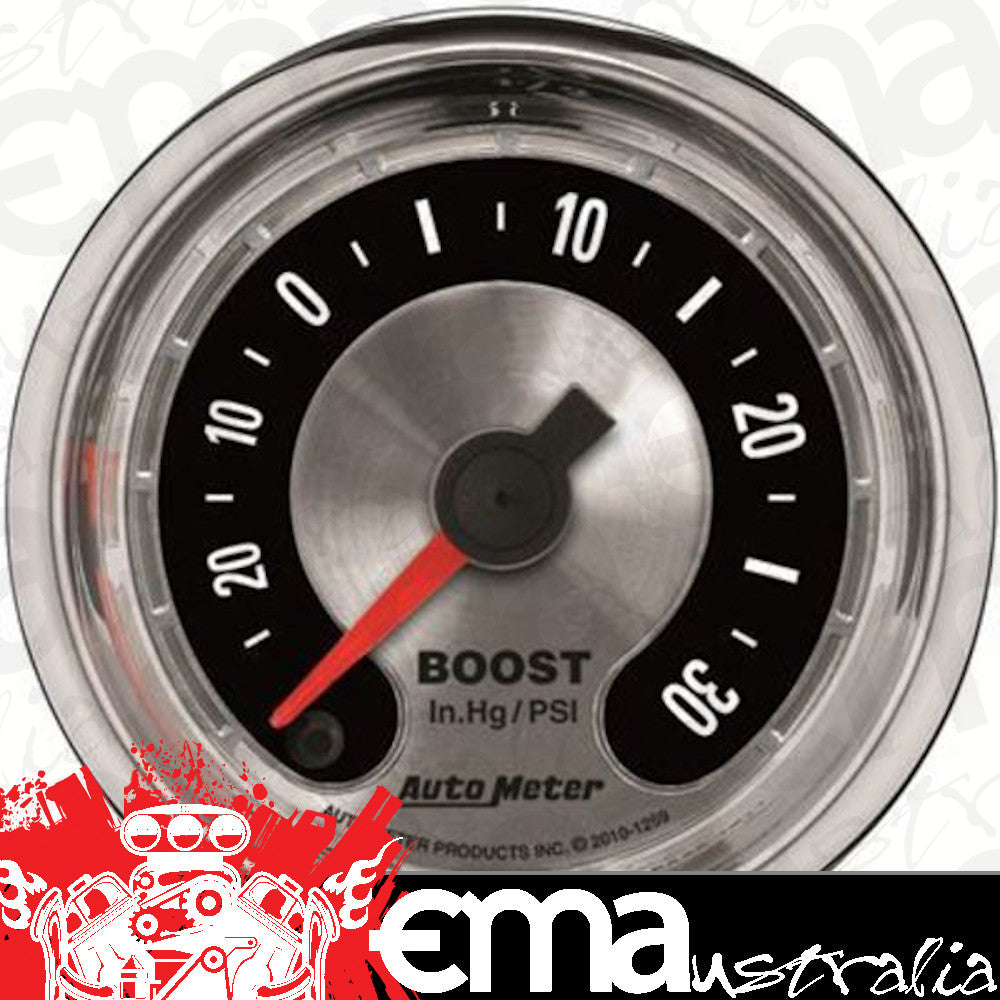 AutoMeter AU1259 American Muscle Boost Gauge 2-1/16" Full Sweep Elec 0-30 PSI