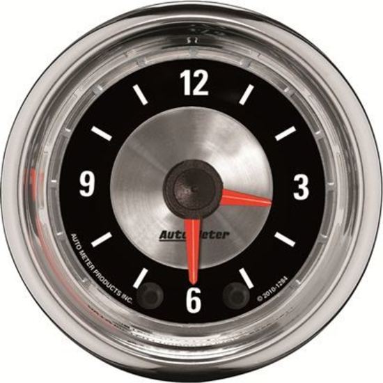 AutoMeter AU1284 American Muscle Clock 2-1/16" Quartz Movement W/Second Hand