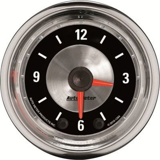 AutoMeter AU1284 American Muscle Clock 2-1/16" Quartz Movement W/Second Hand