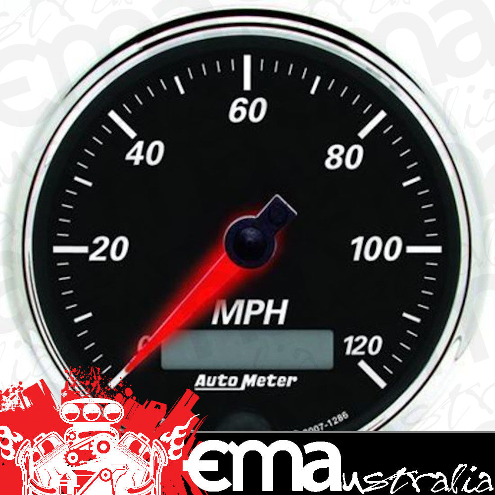 AutoMeter AU1286 Gauge Speedometer Designer Black II Elec Programmable 3-3/8" 0-120 MPH