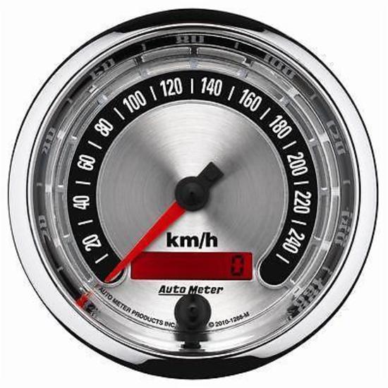 AutoMeter AU1288-M American Muscle 3-3/8" Elec In-Dash Speedo 0-260 KPH