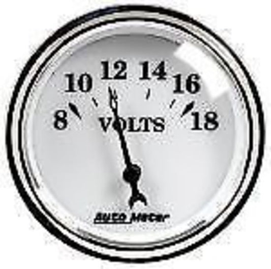 AutoMeter 1292 2-1/16" VOLTMETER, 8-18V, OLD-TYME WHITE II