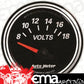 AutoMeter AU1293 Designer Black II Voltmeter Gauge 2-1/16" Short Sweep Elec 8-18 Volts