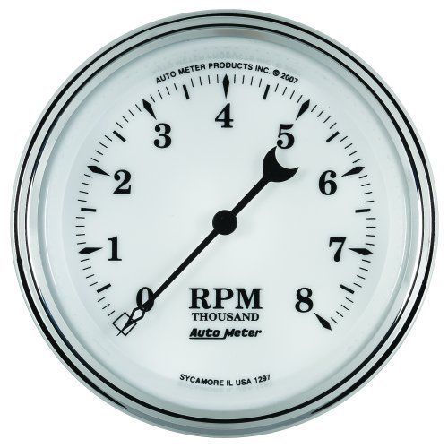 AutoMeter AU1297 Old Tyme White II 3-3/8" Elec In-Dash Tachometer 0-10000 RPM