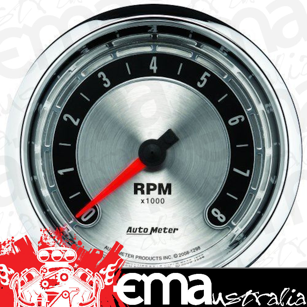 AutoMeter AU1298 American Muscle 3-3/8" Elec In-Dash Tachometer 0-8000 RPM