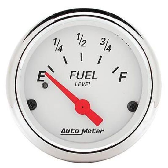 AutoMeter AU1315 Arctic White 2-1/6" Elec Fuel Level Gauge 0-90 OHMS