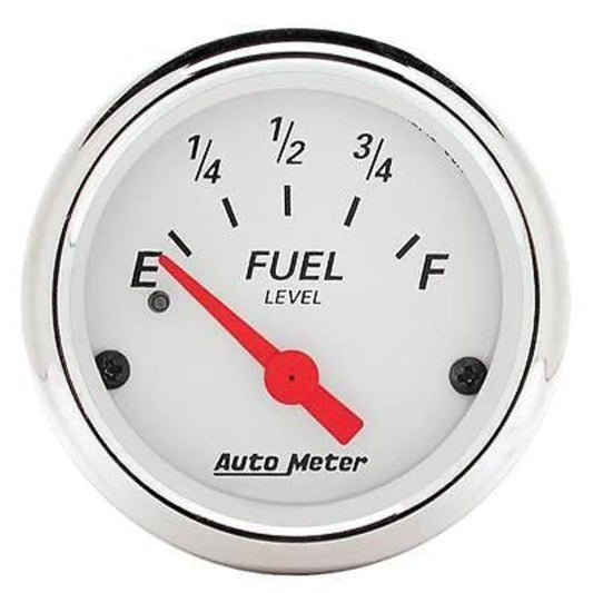 AutoMeter AU1315 Arctic White 2-1/6" Elec Fuel Level Gauge 0-90 OHMS