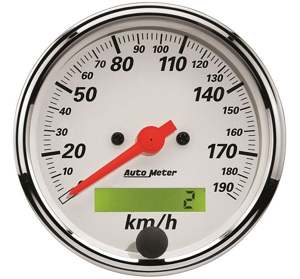 AutoMeter 1388-M 3-1/8" SPEEDOMETER, 0-190 KPH, ARCTIC WHITE