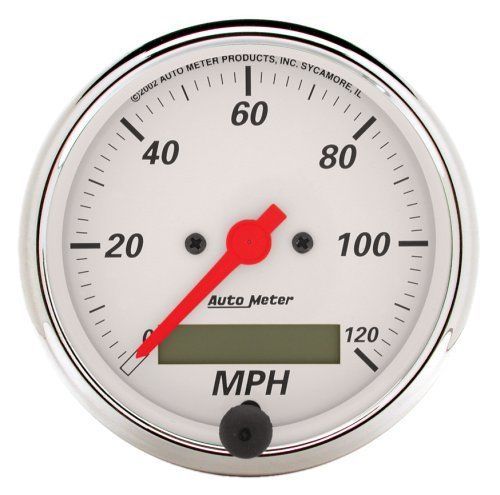 AutoMeter AU1388 Artctic White 3-1/8" Elec In-Dash Speedometer 0-120 MPH