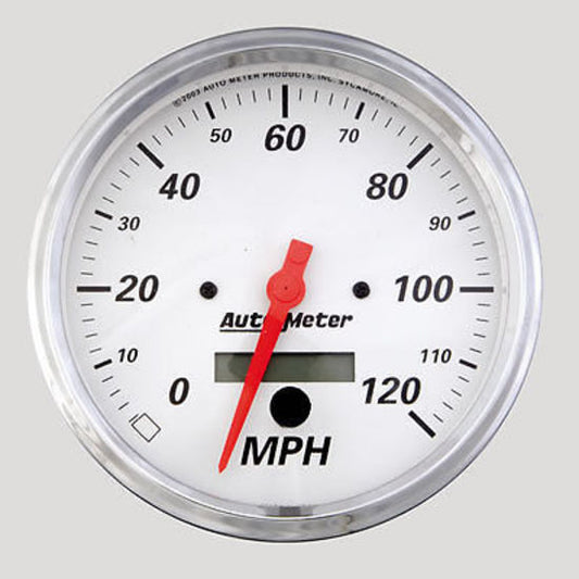 AutoMeter AU1389 Arctic White 5" Elec Programmable In-Dash Speedo 120 MPH