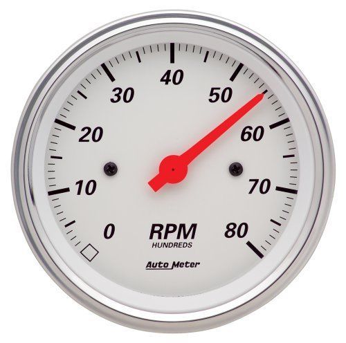 AutoMeter AU1390 Arctic White 3-3/8" Elec In-Dash Tachometer 0-8000 RPM