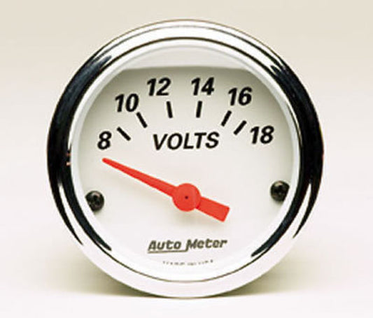 AutoMeter AU1391 Arctic White 2-1/16" Voltmeter Gauge 8-18 Volt
