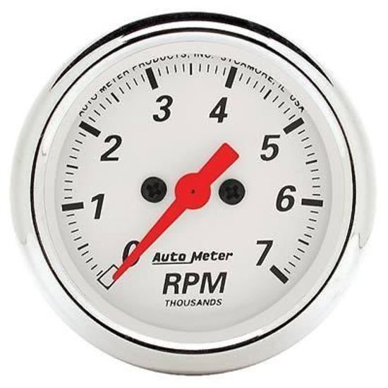 AutoMeter AU1397 Arctic White 2-1/16" Elec In-Dash Tachometer 0-7000 RPM