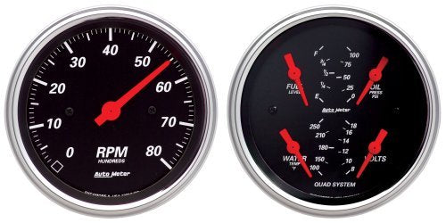 AutoMeter AU1408 Designer Black Quad Gauge/Speedometer Kit 3-3/8"